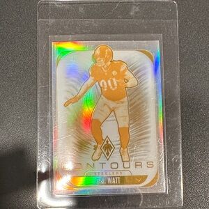 TJ Watt Panini Contours Card - Gold and Rainbow